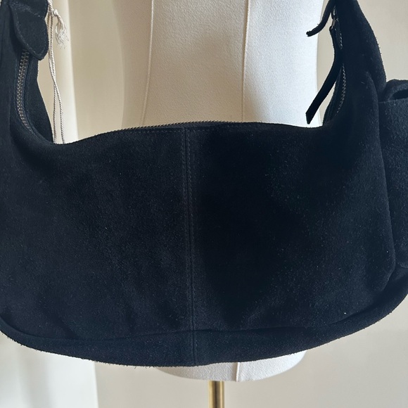Free People Siren Black Suede Shoulder Bag - NWOT - Picture 7 of 13